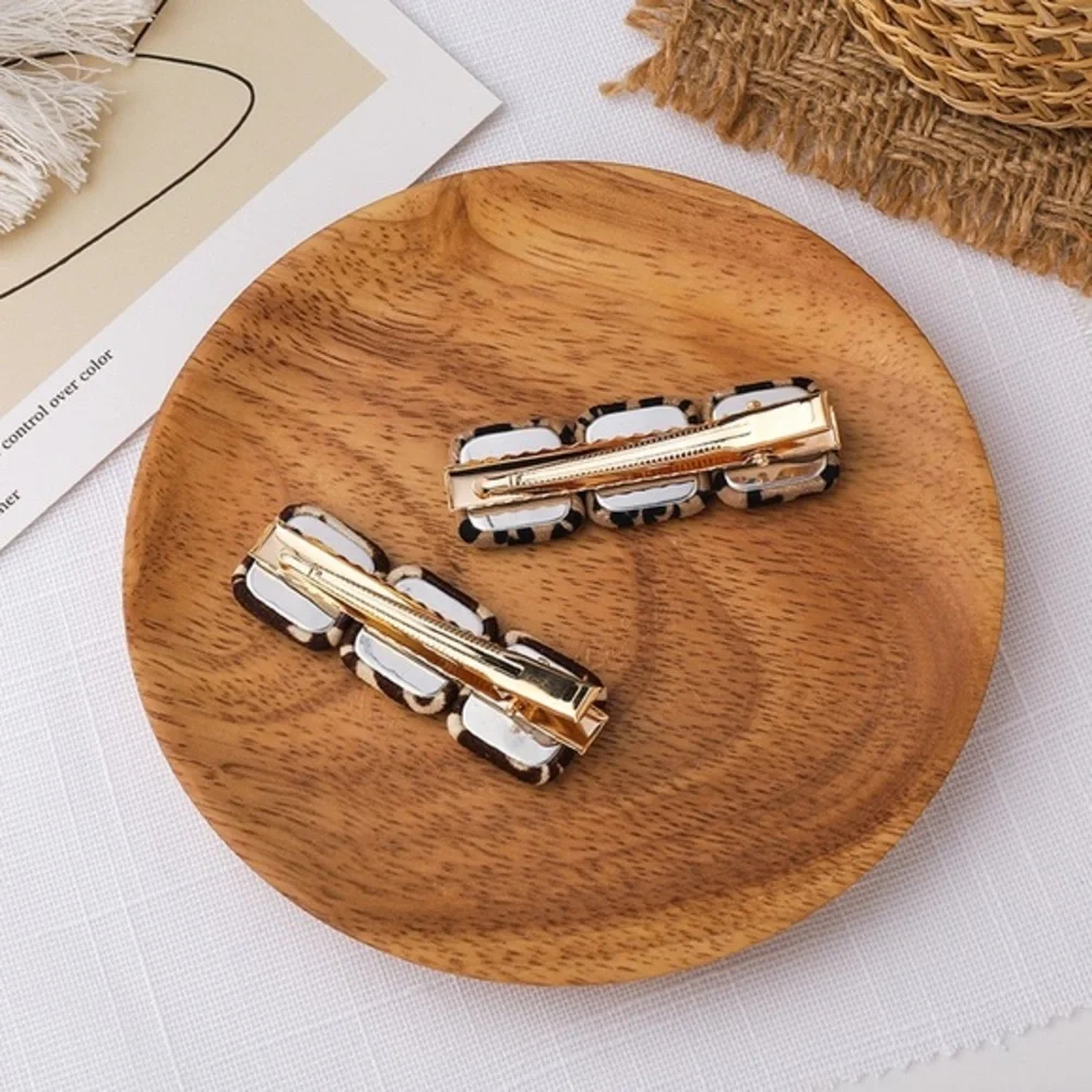 Animal print hair clips